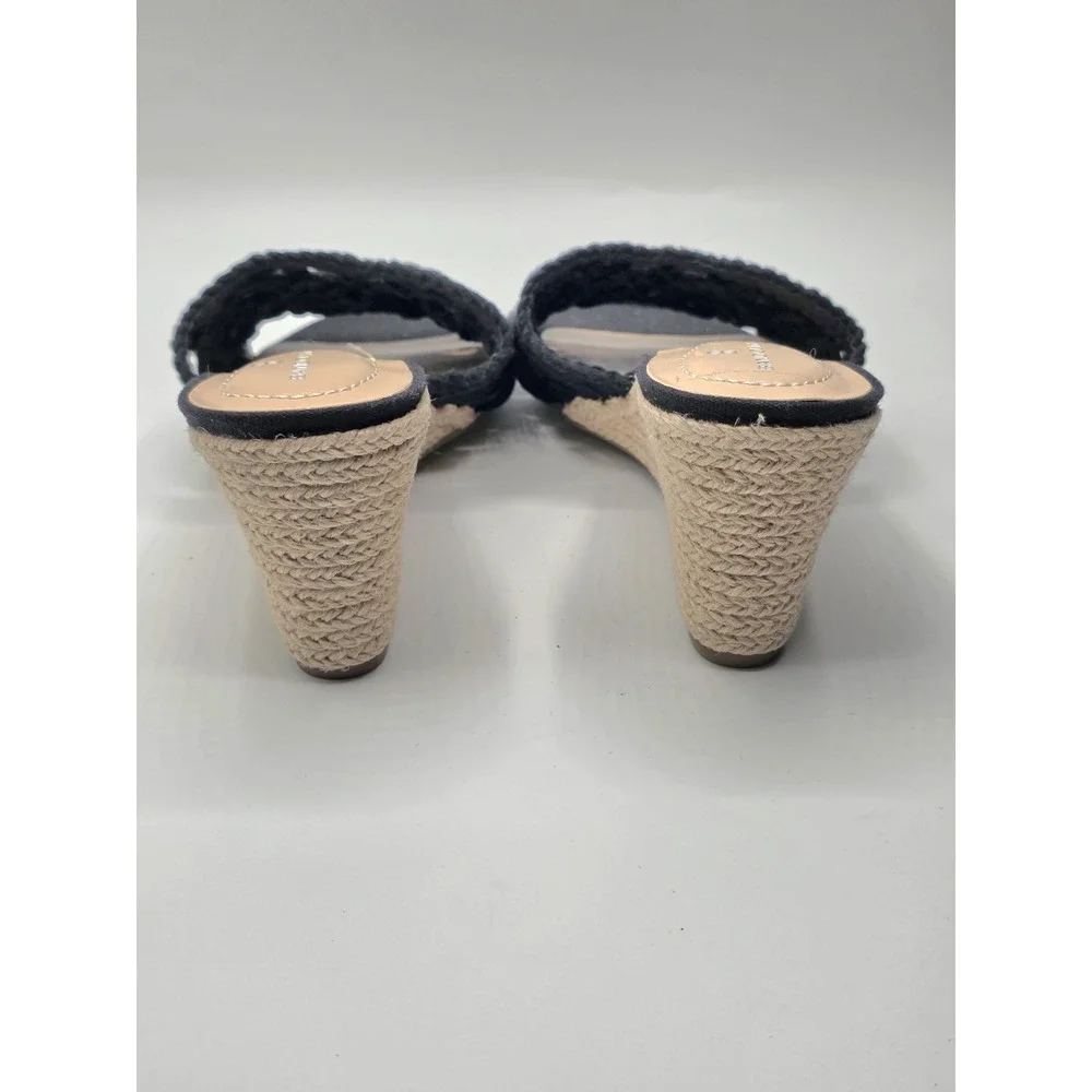 Bandolino Women's Andrrea Espadrille Crochet Wedge Sandals in‎ black Size 7.5